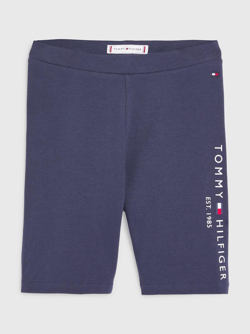 Lány Tommy Hilfiger Logo Cycling Rövidnadrág Sötétkék | HU 1843JPQ